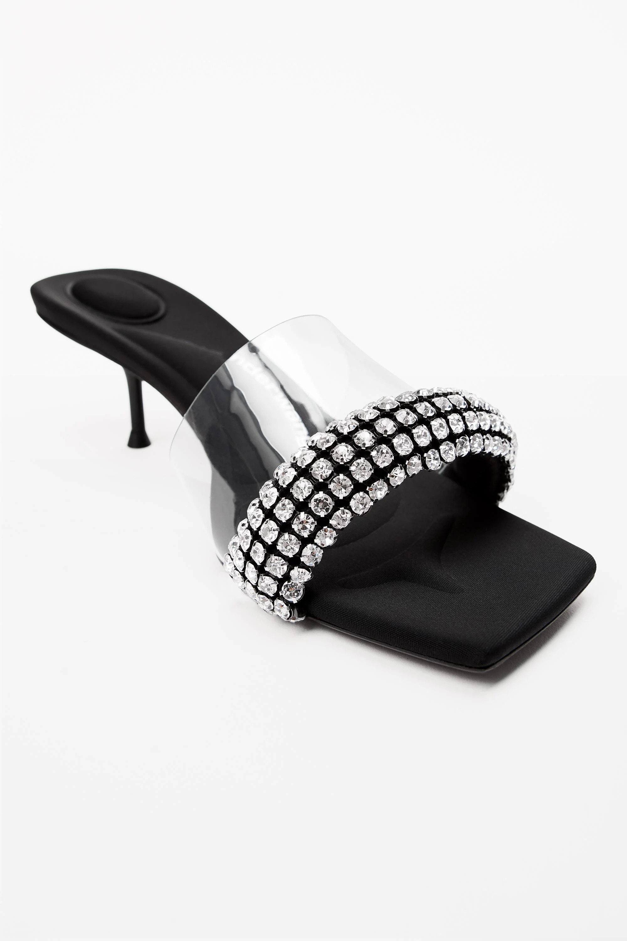 

Designer Sandals Women Shoes Luxury Jessie Slide Heel in Crystal PVC - Black Stiletto Heel Square Toes EU33-41 With Box Wedding Party Dresses, Heel height: 100mm