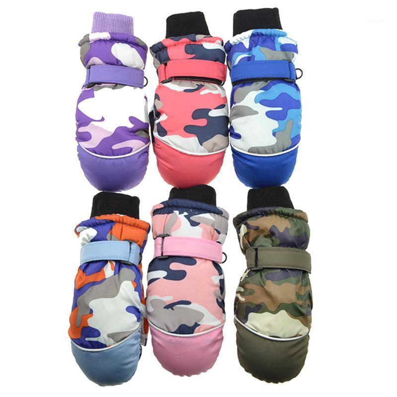 

Kids Gloves Unisex Camouflage Print Winter Gloves for Skating Skiing Mittens Accessories1, As photo shows