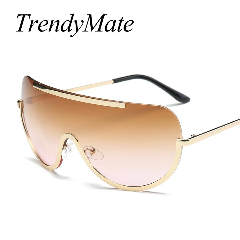 

Transparent Gradient Sun Glasses Women Sunglasses Elegant Rimless lunette femme Lady Oversized Designer1089T