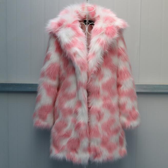 

pink green faux mink leather jacket womens clothes winter warm Medium long fur leather coat women long sleeve jaqueta de couro