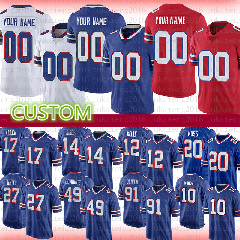 

Cole Beasley Custom Football Jersey Bruce Smith Gabriel Davis Devin Singletary Matt Milano Dion Dawkins A.J. Epenesa Micah Hyde Knox, Mens custom-bier