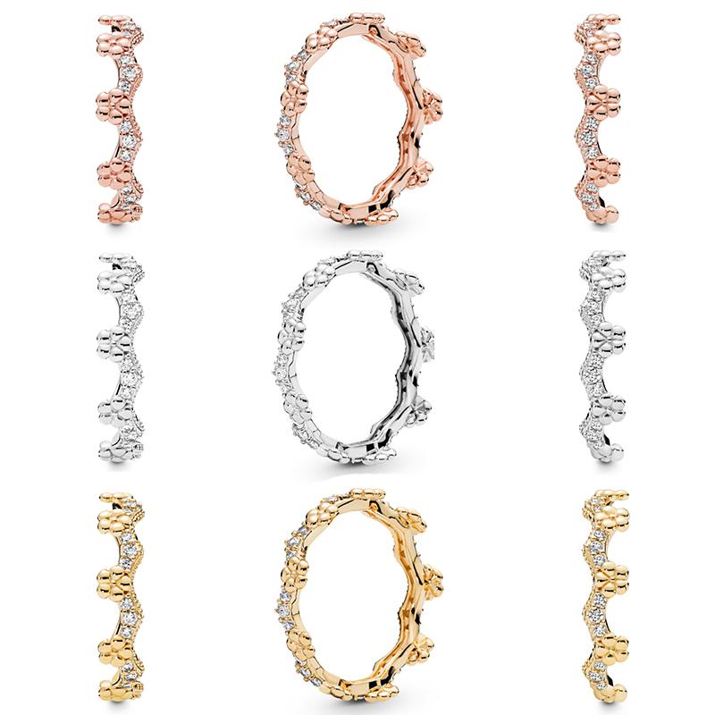 

Kakany New Fashion Original 1: 1 High Quality 100% S925 Sterling Silver Multi-color Flower Crown Charm Ring Jewelry Gift