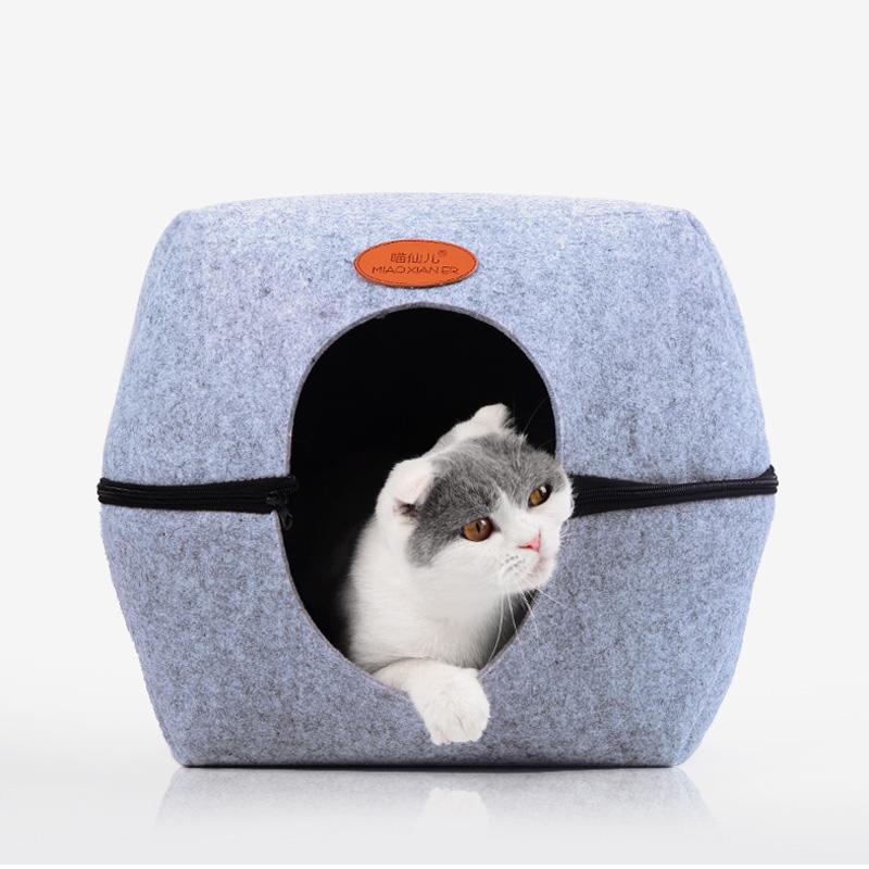 

Cats Cave Bed Pet House Sleeping Bag Zipper Egg Shape for Dog Puppy Cat Home Nest Pet Supply Cat Basket Kennel Ferret Hammock