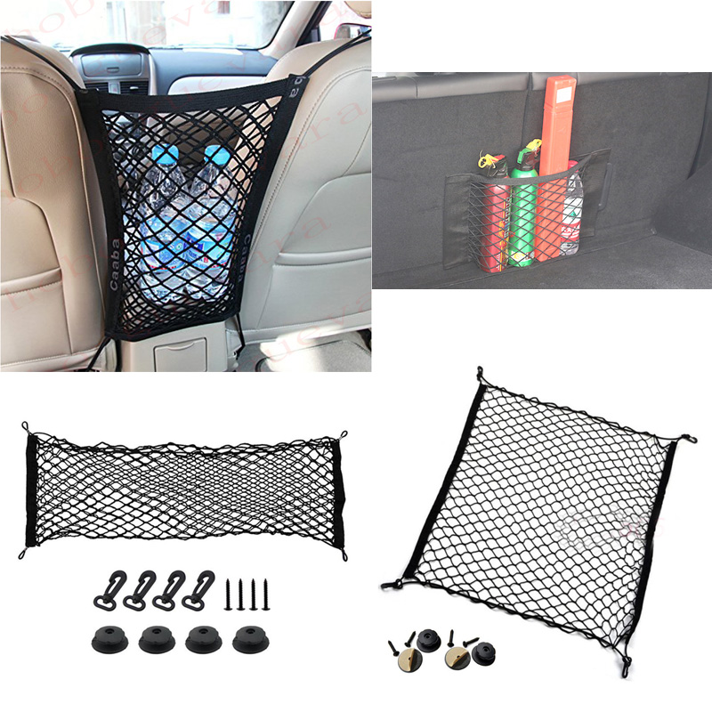 

For Toyota C-HR 2014-2021 Car Auto vehicle Black Rear Trunk Cargo Baggage Organizer Storage Nylon Plain Vertical Seat Net
