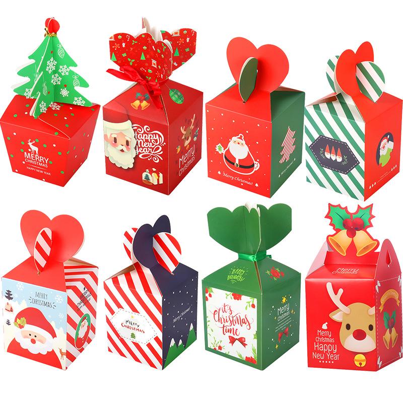 

MEIDDING Merry Christmas Candy Box Bag Christmas Santa Snowman Gift Box Paper Gift Bag Container Supplies Navidad Kerst 2020