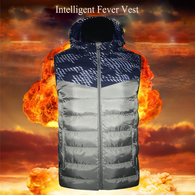 

Winter Usb Couples Heated Vest Thermal Jacket Climbing Fishing Skiing Safety Glow At Night Adjustable Temperature Outdoor Wear, Orange