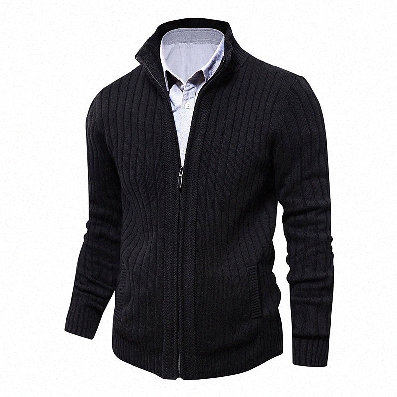 Cardigan unisexe pour hommes Coloration solide Solide style élégant Vintage Sweater Pull Cardigans Cardigans Col Collier Automne Bleu Noir Black