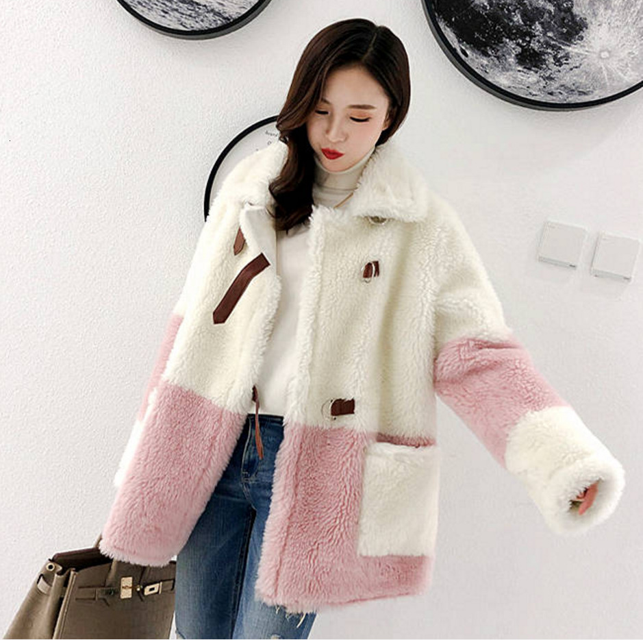 

2021 New Mulher Do Falso Cordeiro l De Inverno Quente Fofo Rh43, Pink