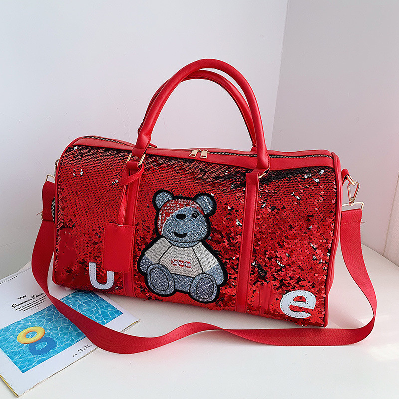 

Duffle Fashion Travel Bags Men Women Carryon Luggage Bag Weekend Overnight Gym Sports Bag, Silver