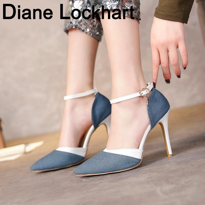 

Women Pumps Buckle High Heels Sexy Pointed Toes Wedding Shoes Woman Stiletto Heel Office Lady Dress Shoes Chaussures Femme, Black