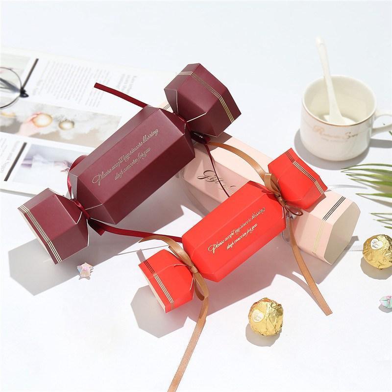 

5pcs Small Cracker Gift Boxes Christmas Wine Red Multicolor Party Wedding Favor1