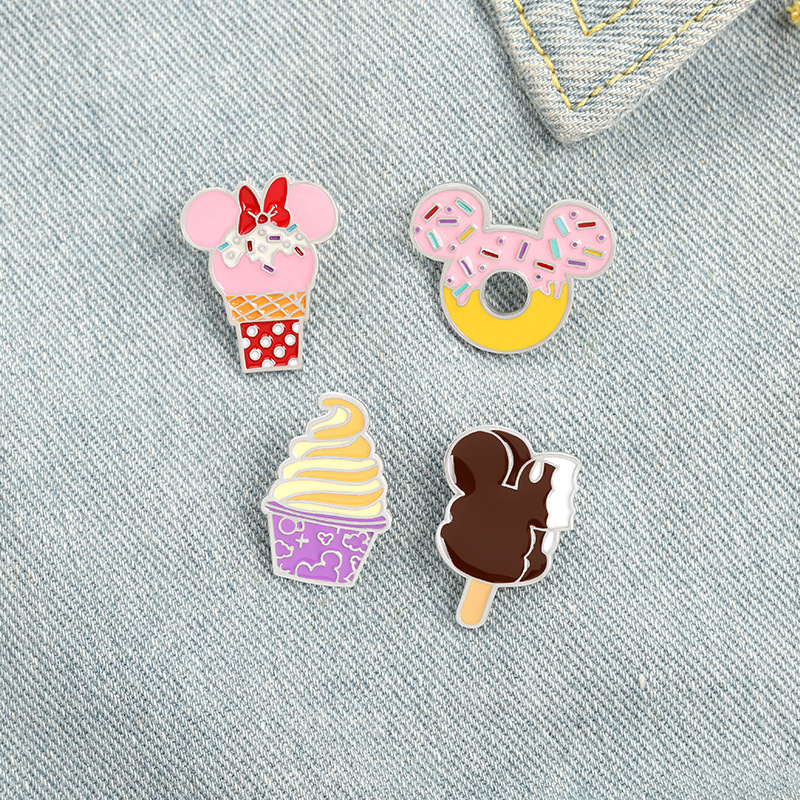 

Cute Doughnut Enamel Brooches Pin for Women Girl Fashion Jewelry Accessories Metal Vintage Brooches Pins Badge Wholesale Gift, Gray