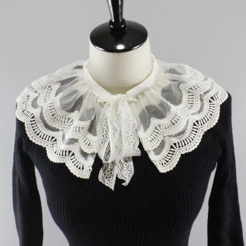 

White Lace Floral Fake Collars for Women Shirt Blouse Detachable Collar White Flase Collars Shwal Female Sweater Dress Decor