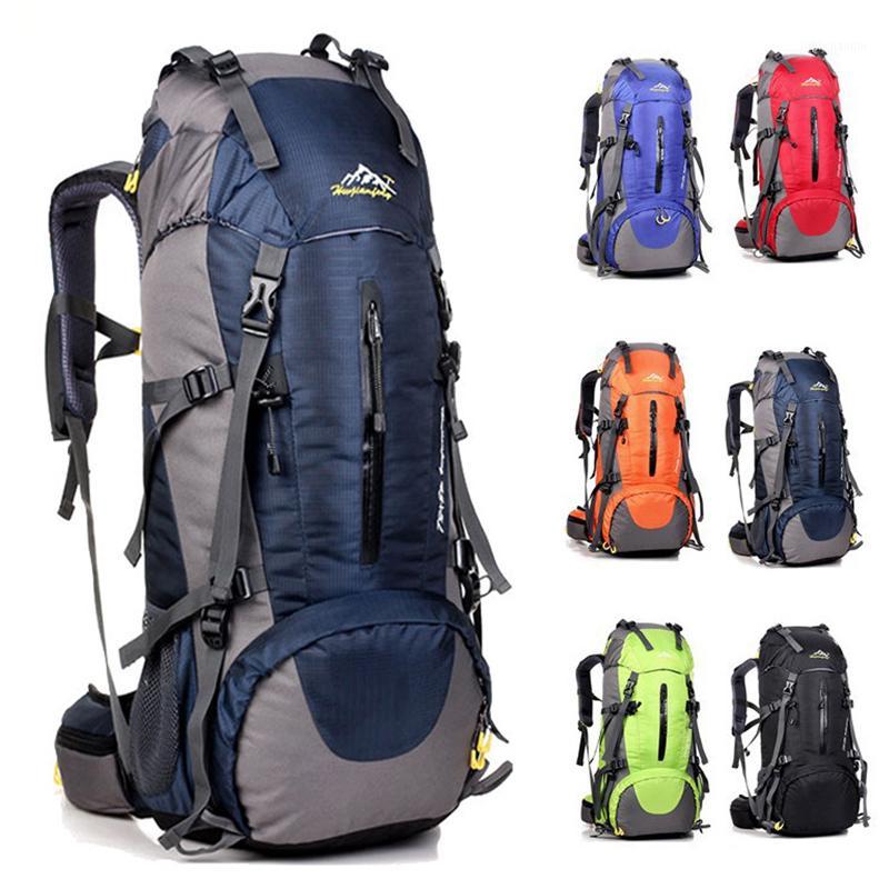

50L Waterproof Hiking Backpack Trekking Tactical Backpack Camping Outdoor Sport Travel Bag Multi-purpose Climbing Bags1, Orange
