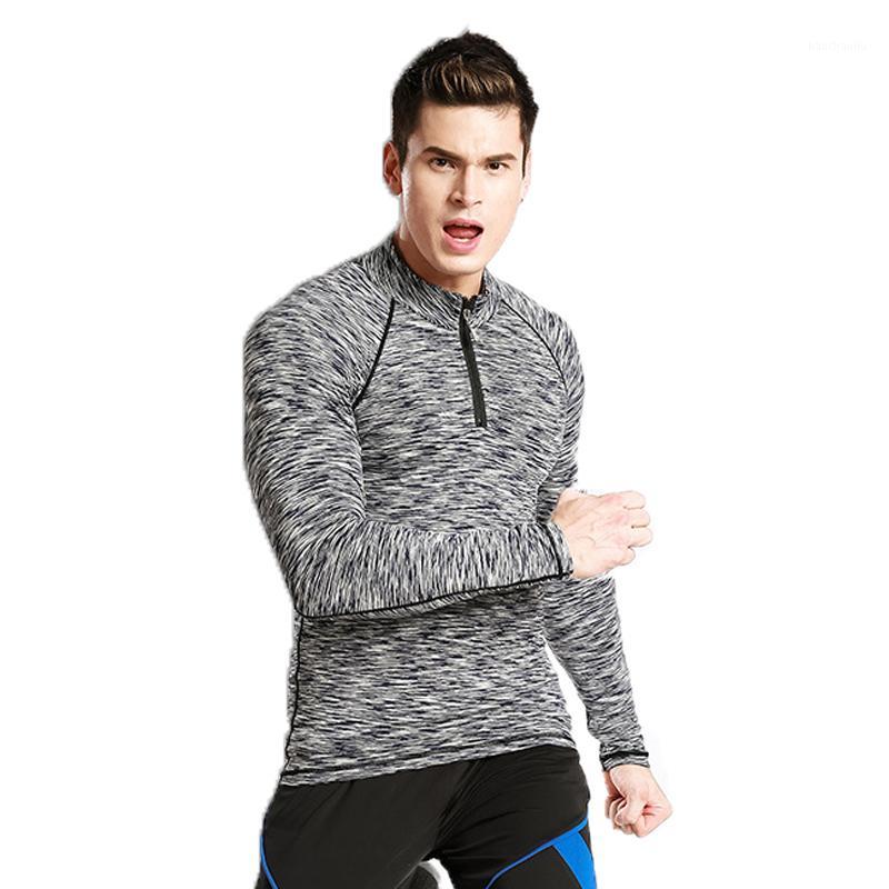 

Men Quick Dry Running T-shirt Fit Compression Sport Long Sleeve Shirt Football Jersey Sportswear Training Shirts Tees Gym Top T1, Color 2