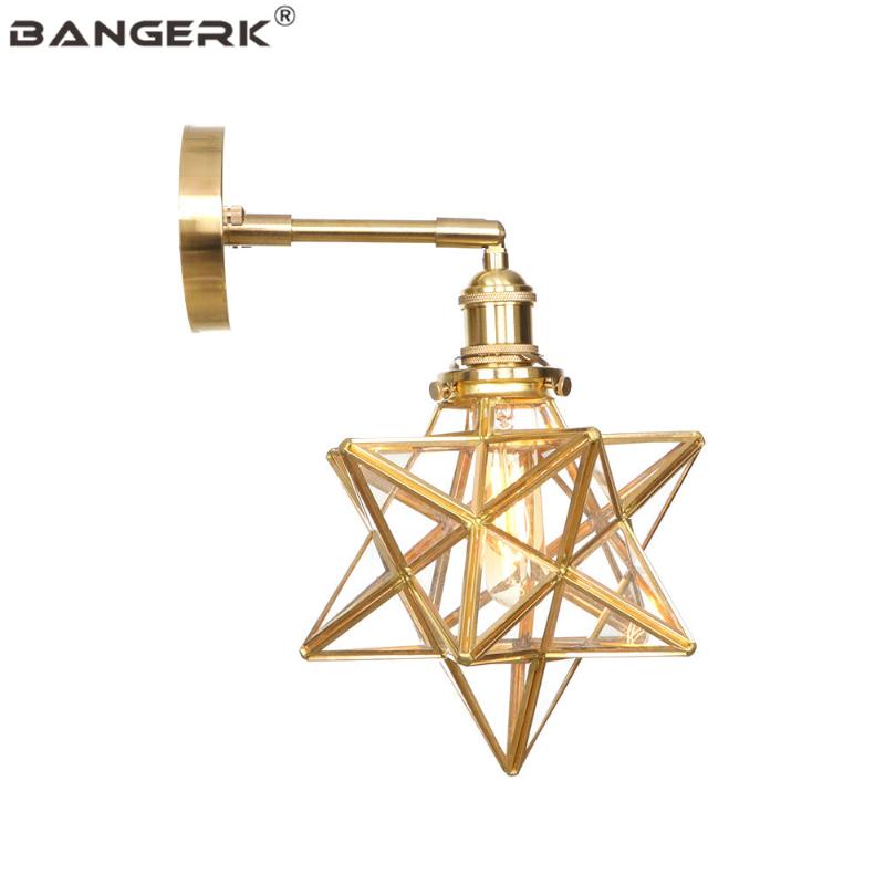 

Modern Brass Wall Lamp Loft Decor Switch LED Edison Sconce Wall Lights Glass Adjust Bedside Light Home Lighting Fixtures