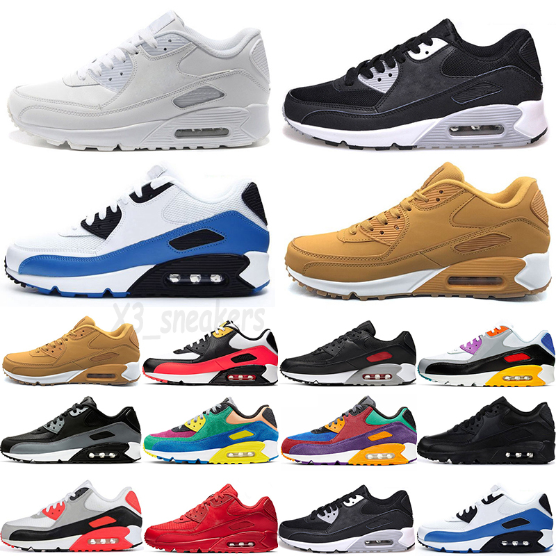 

Wholesale 2021 Fashion Mens Sneakers running Shoes Classic 90 Men and women Sports Trainer Cushion 90s Surface Breathable Sport Shoe 36-45, Color 11