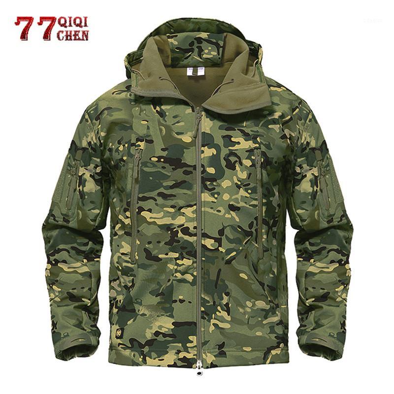 

TAD Waterproof Army Tactical Jacket Men Winter Warm Softshell Camouflage Jacket Windbreaker Hunt Fleece Coats1, Khaki