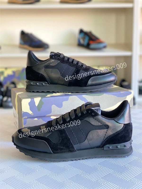 

2021 Designer Sneakers Camouflage Rivet Casual Shoes Men Women Studded Flats Shoe Mesh Camo Suede Leather Trainers Dress Shoes size38-46, 05