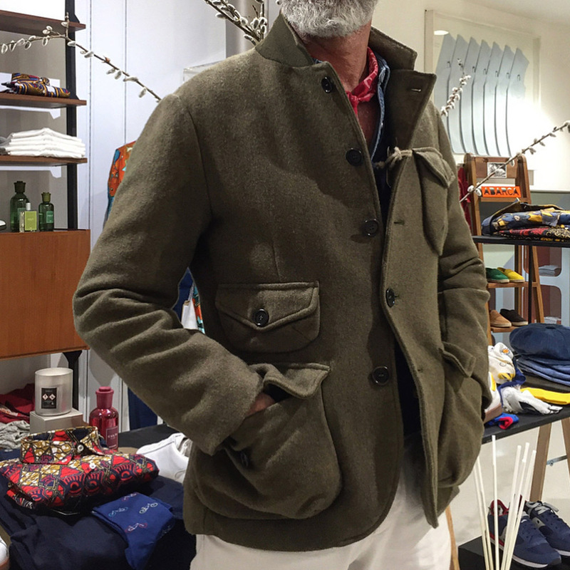 

Men Short Jacket Stand Collar Single-Breasted Button Pocket Casual Loose Young Fashion Winter Autumn Wool Coat Male, Green