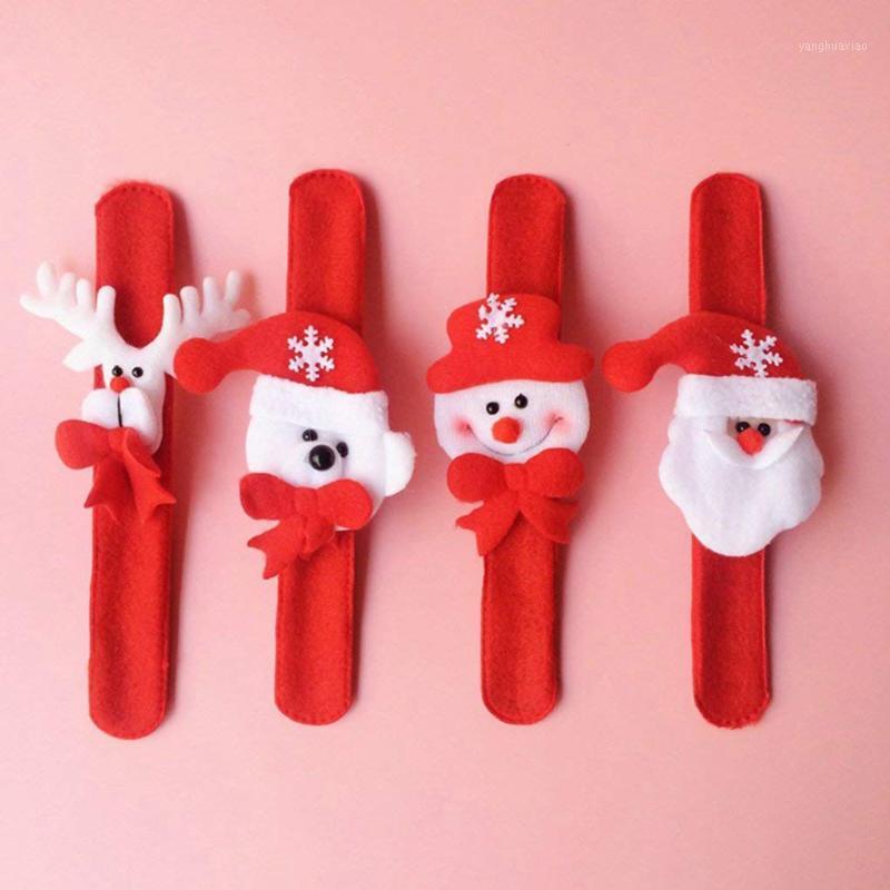

Christmas Decorations 4pcs Wristband Bracelet Slap Wrist Bands Xmas Party Favors Bag Fillers Gifts For Kids (4pcs (Santa Claus,Sn1