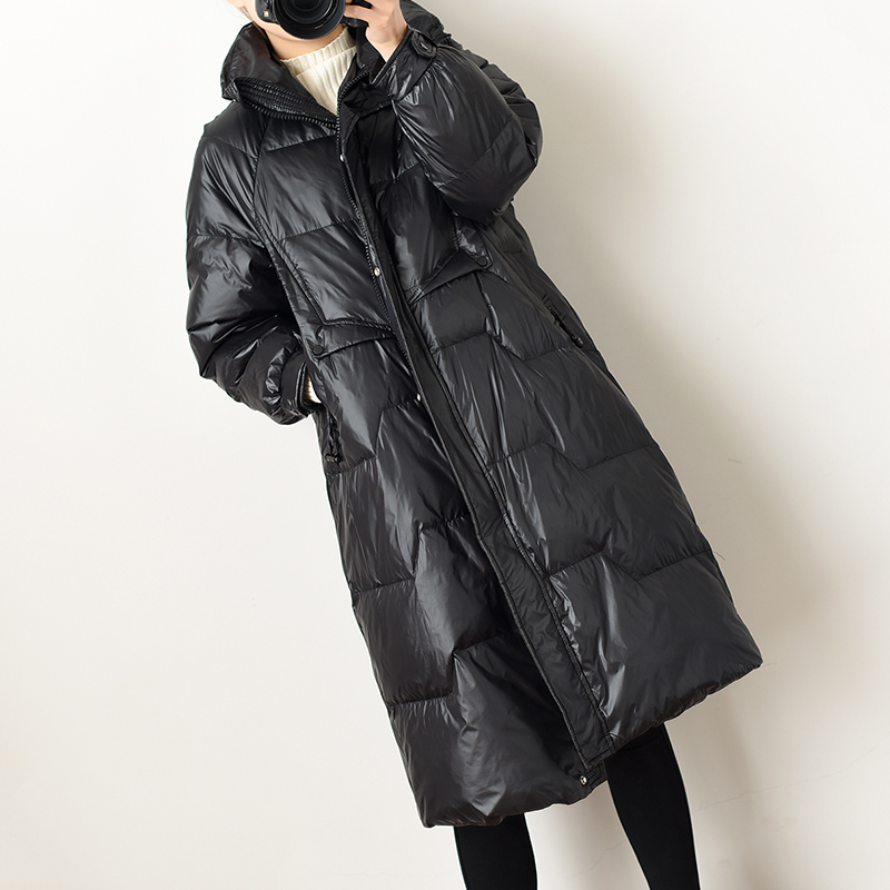 

2021 New Winter Jacket Thick Hot 90% White Down Sttwear Female Blue Snowcoat P7KX, Beige