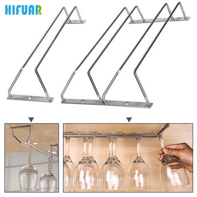 

HIFUAR 340mm Long Wine Glass Rack Bar Silver Single/Double Rack Wine Stemware Glass Bottle Goblet Inverted Holder Hanger Shelf1