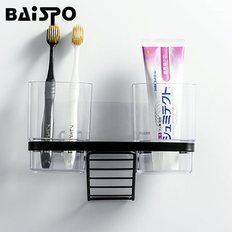 

BAISPO Multi-function Toothbrush Holder Bathroom Shelf House Storage Tools Shaver Storage Rack Punch Free Bathroom Accessories1