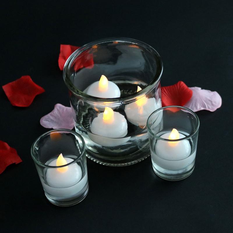 

Flameless Floating Candles Waterproof LED Floating Tealights Decor For Wedding Party Christmas (A Pack 12Pcs )