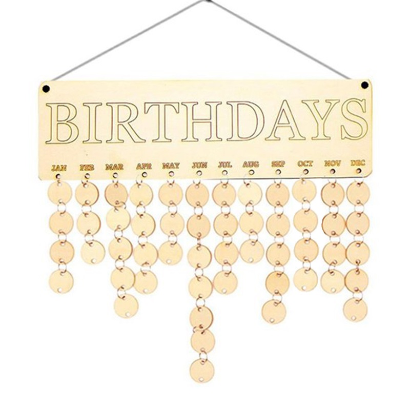 

Best Presents for Mothers Wooden Family Birthday Reminder Calendar Board DIY Anniversary Tracker Plaque Wall Hanging with Tags R 37 K2