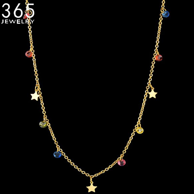 

Goth Jewellery Starts Heart Pendant Halloween Gold Steel Color Chain Necklace Light Stones Party Gift For Girls Women Choker