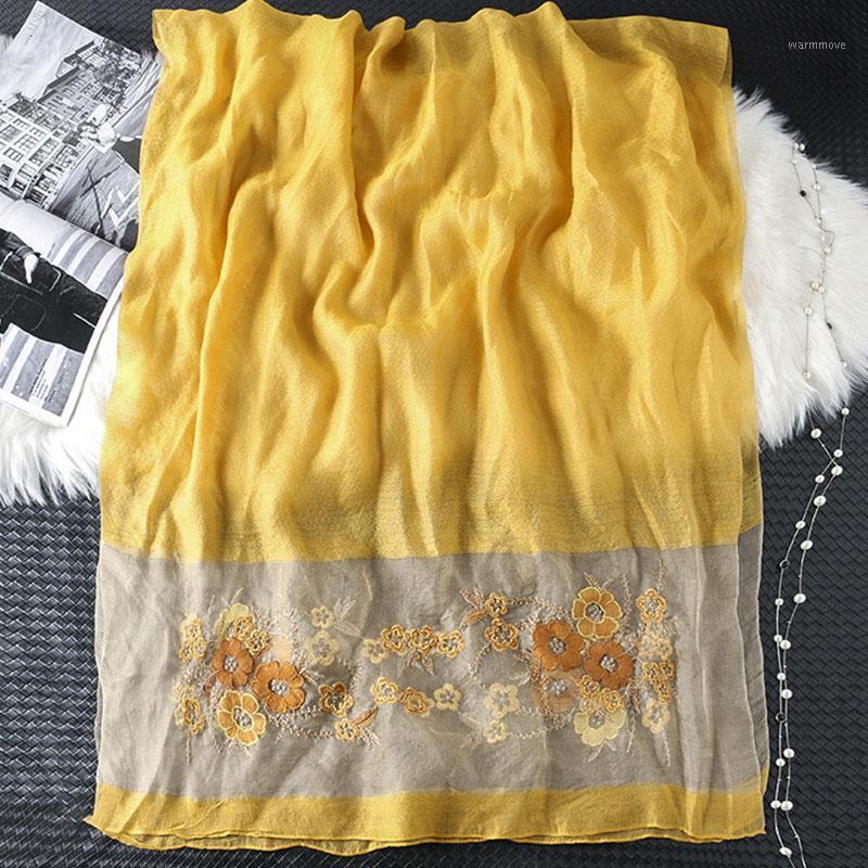 

Rushed 2020 Women Silk Wool Scarf Warm Shawls Lady Wraps Bufanda Floral Embroidery Scarves Foulard Wholesale Hijab1