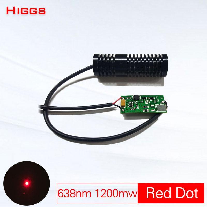 

Big power 638nm 1200mw red dot laser module diameter 20mm DC 12V Industrial grade laser long-range locator pointer sight1