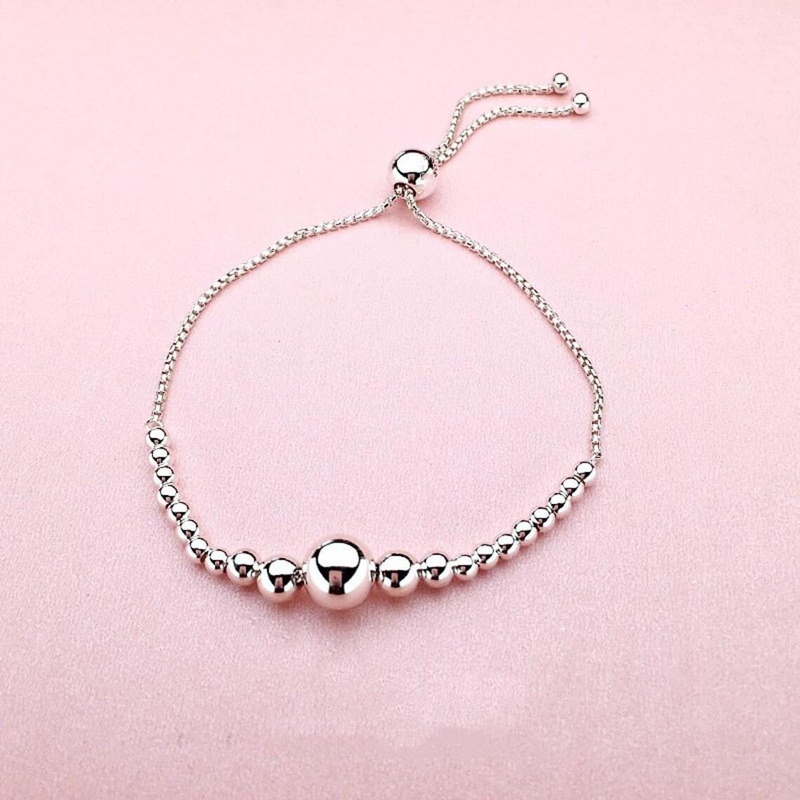 

Wholesale Romantic 925 Sterling Silver Adjusted String of Beads Bracelet Fits For European Style Jewelry