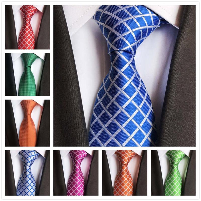 

8cm Traditional Classic Tie Fashion Diamond Plaids Necktie Woven Polyester Ties