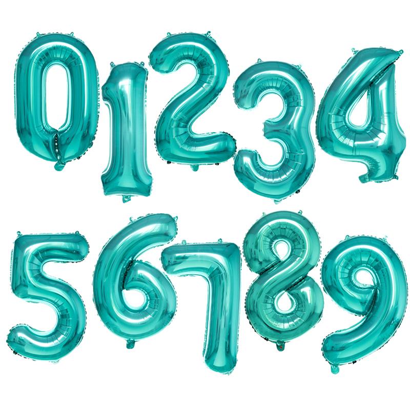 

32 inch Number Balloon Birthday Party Decorations Kids Digit Blue Balloons Wedding Figure Graduation 2020 Party Balloons