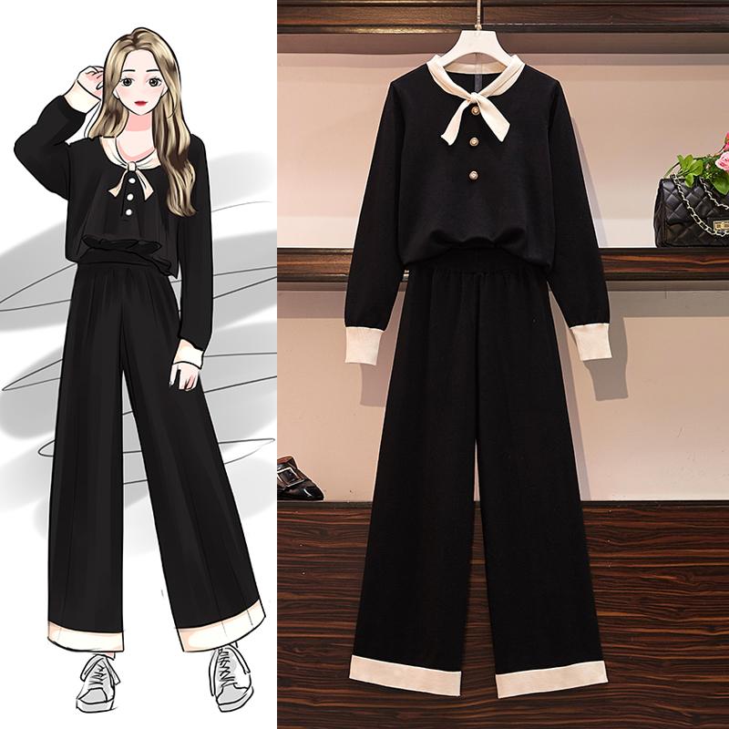 

Fashion New Women's Long Section Long Sleeve 4XL Fat Sister 200 kg Casual Outer Wear Suit, Black