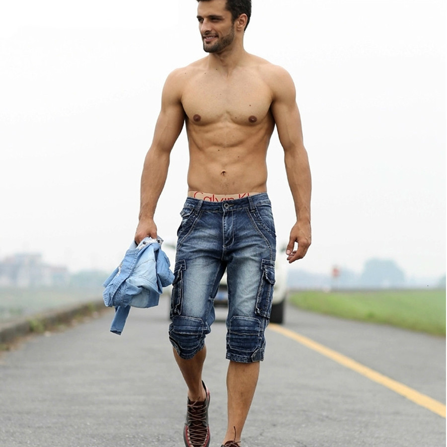 

2021 New From Cargo Men's Fancy Pants Denim Short Men Shorts Jeans T4AS, Blue