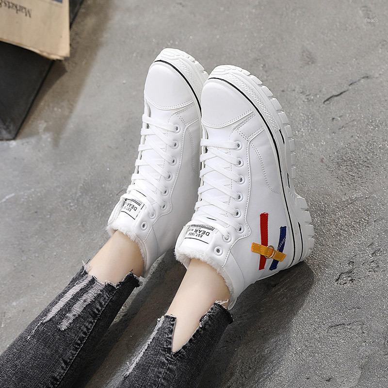 

Women Autumn Ankle Boots Casual Lace Up Low Heels Female Platform Shoes Ladies Gladiator Short Fashion Sewing Footwear F7-301, White