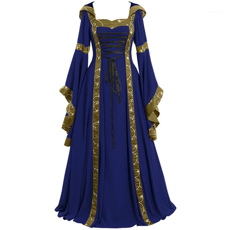 

Casual Dresses Plus Size Summer Dress Women 2021 Vintage Celtic Medieval Floor Length Renaissance Gothic Cosplay Robe Femme1, Khaki