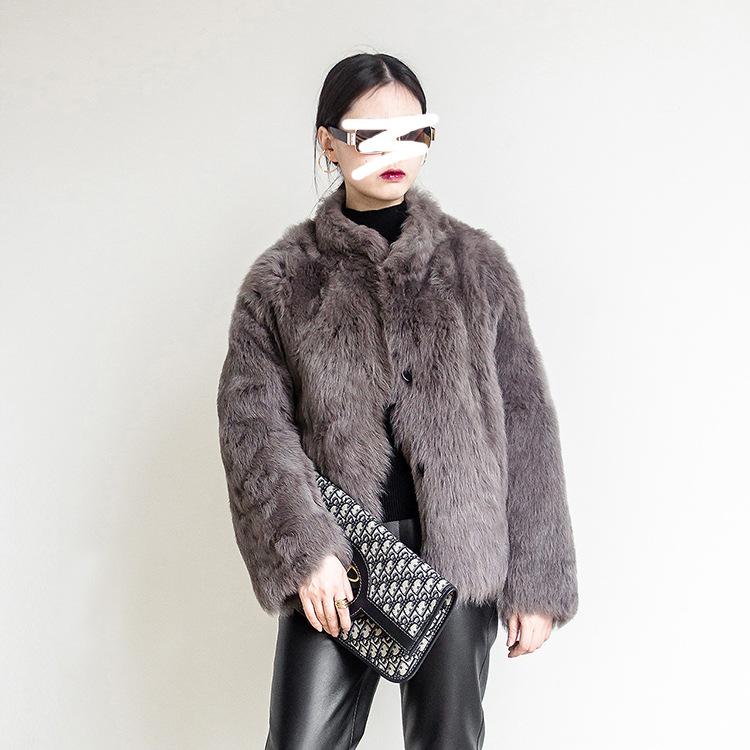 

quality New winter Tuscan wool fur fur coat female manufacturers selling fashionable female, Dark grey