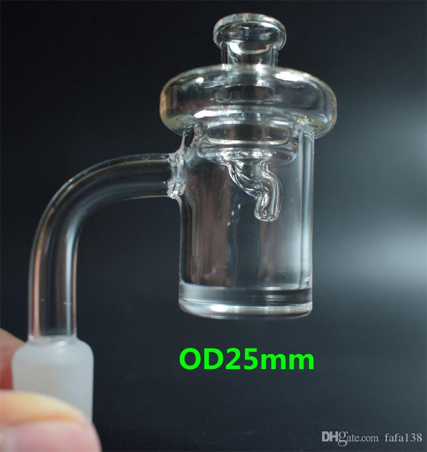 

25mm Quartz Banger 5mm thick quartz banger nail male female Frosted joint with glass carb capquartz nails banger 45/90 degree 10mm 14 mm 18m