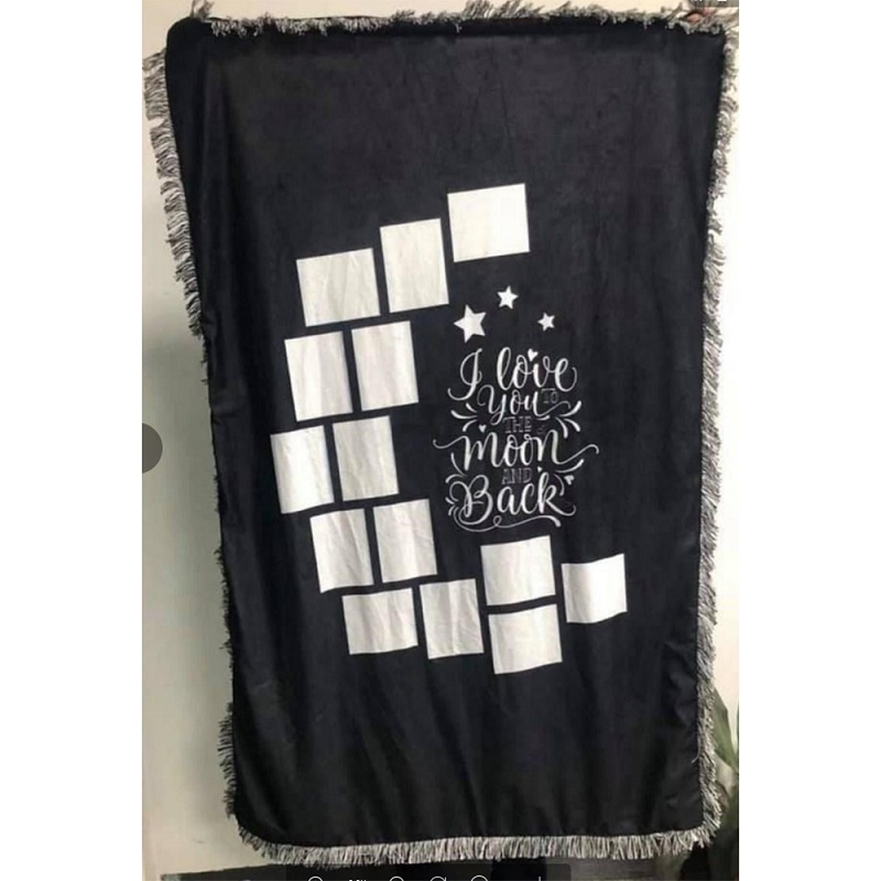 

DIY 9 penels blankets Sublimation blank blanket with tassels Heat transfer printing shawl wrap sofa sleeping throw blankets