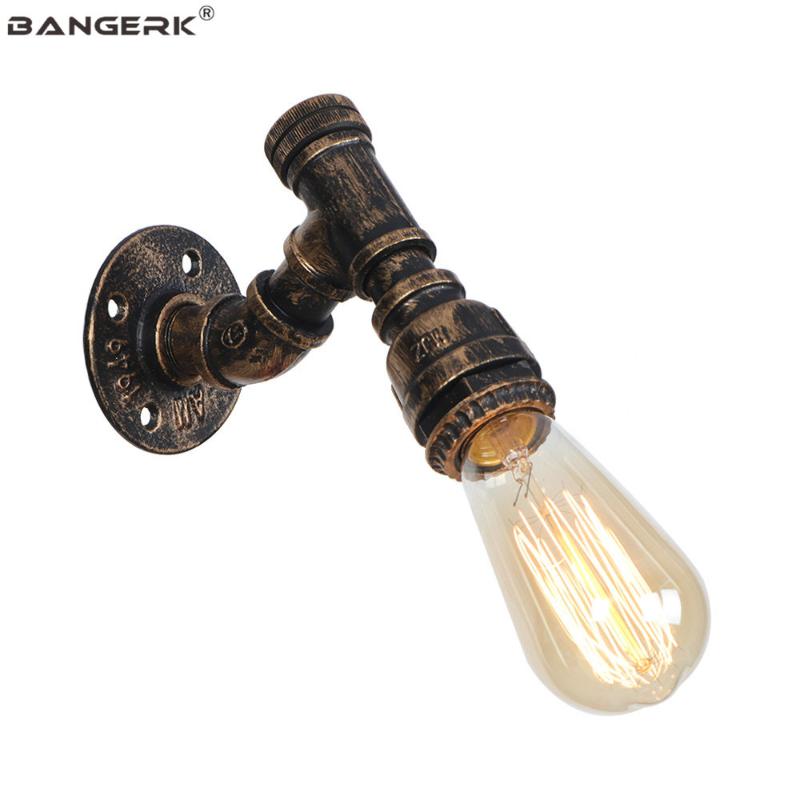 

RH Vintage Water Pipe Wall Lights Switch Lamp Loft Decor Iron Wall Light LED Edison Sconce For Aisle Bedside Home Lighting