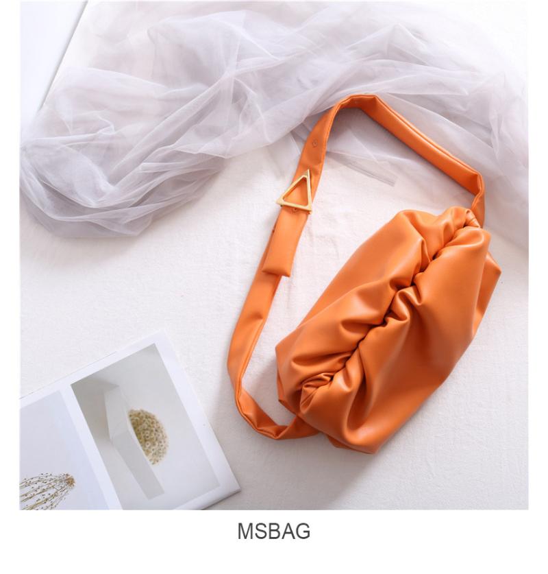 

Fascinating2021 Chest Internet Celebrity Fashion Wrinkle Dumpling Bag Genuine Leather All-match Shoulder Crossbody Cloud, Black