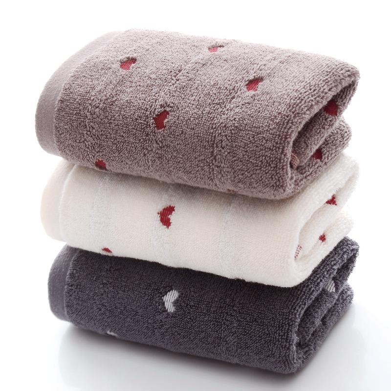 

3 Pieces Cotton Towel Love Jacquard Towel Thickened Absorbent Soft Gift Wholesale, As pic