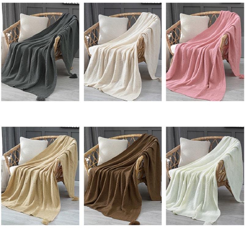 

Drop shipping Nordic Sofa Blanket Office Siesta Shawl Blanket Knitted Plaids Leisure Air Conditioning
