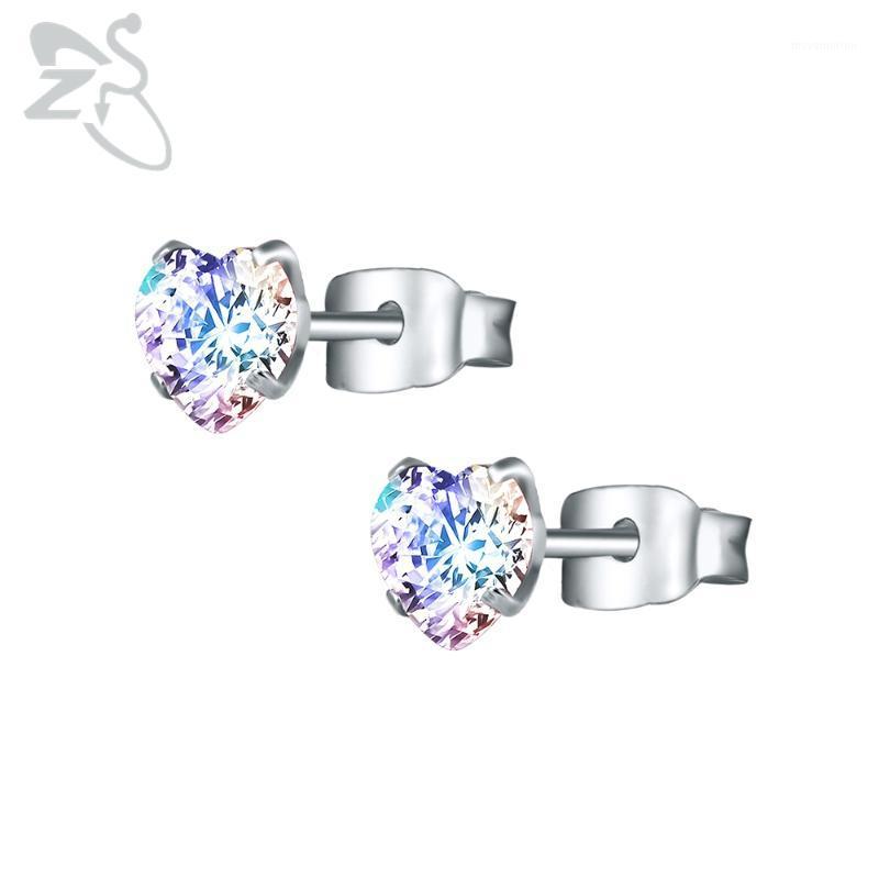 

Heart Women Earring Fashion Jewelry Cute Crystal Earrings Push Metal Steel Ear Stud Childern Earring Boucle D'oreille1