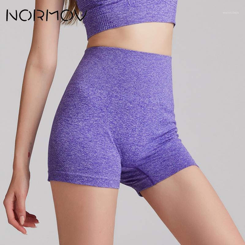 

NORMOV Yoga Shorts Women Seamless High Waist Fitness Sports Summer Wear Casual Skinny Soft Elastic Stretchy Solid Shorts Woman1, Black