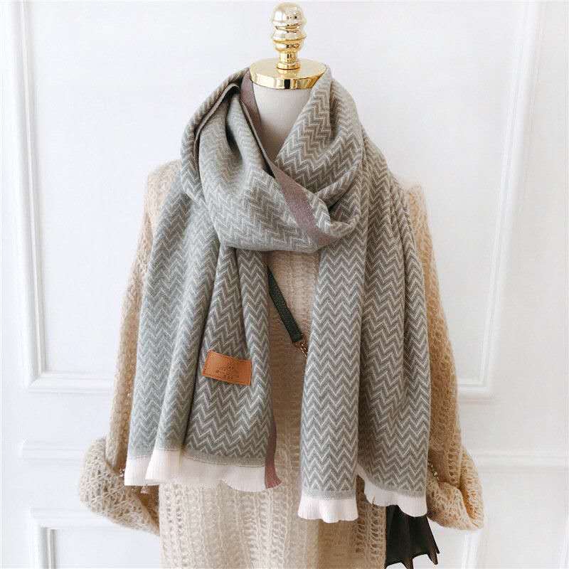 

New Luxury autumn and winter women's scarf stripe plaid tassel designer scarf long cashmere bib printed warm versatile shawl